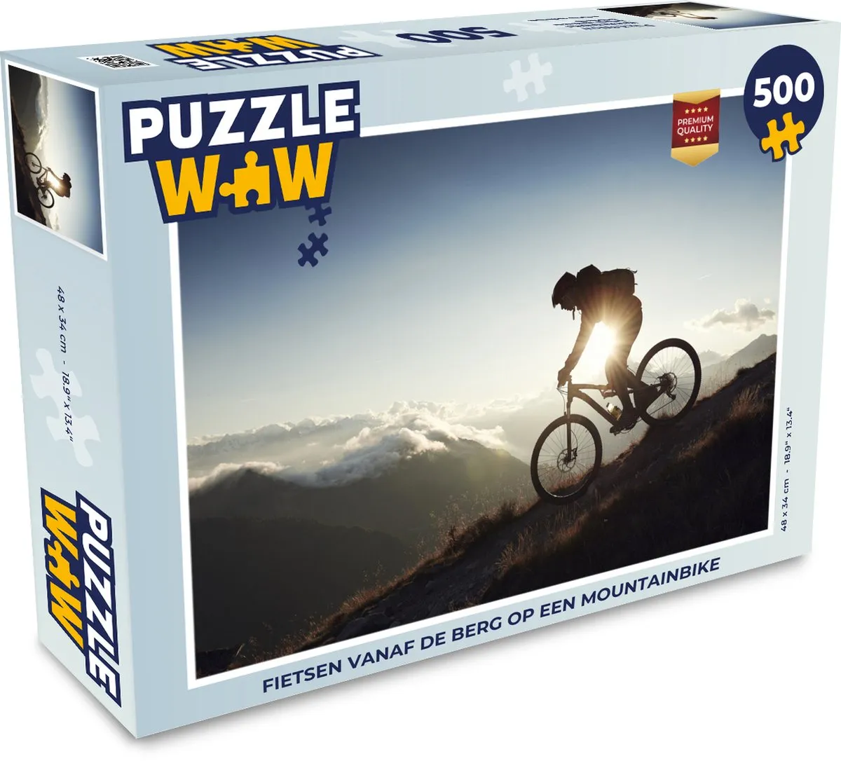 PuzzleWow Legpuzzel Fietsen op een Mountainbike 500 Stuks - Multicolor
