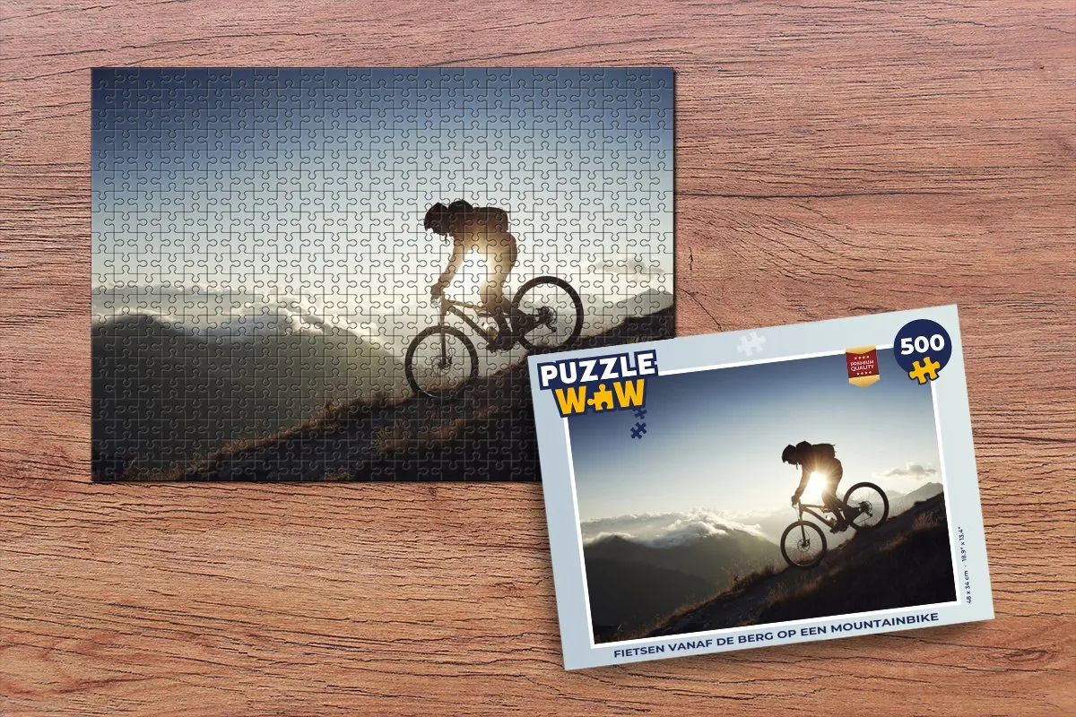 PuzzleWow Legpuzzel Fietsen op een Mountainbike 500 Stuks - Multicolor
