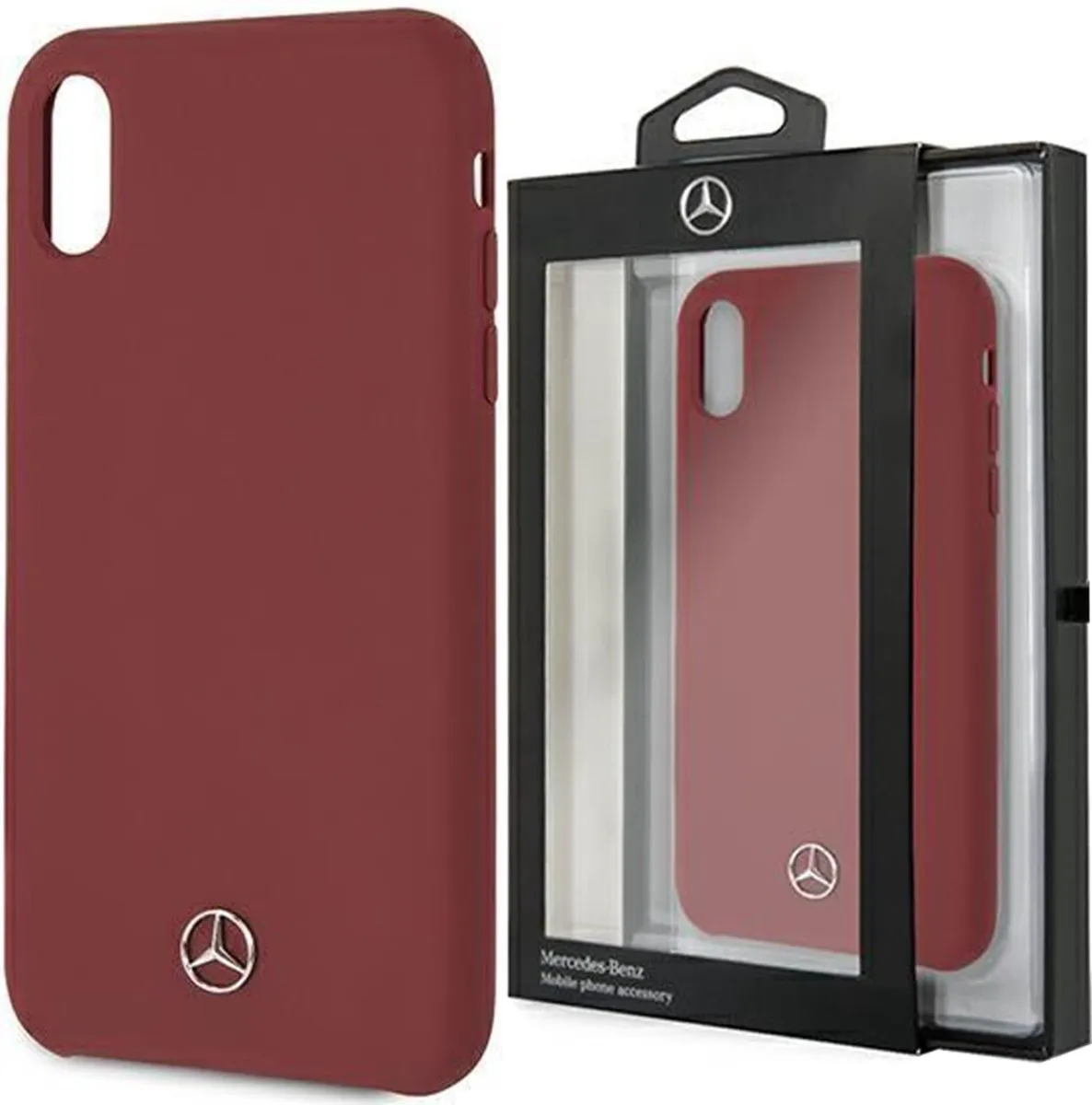 Rood hoesje van Mercedes-Benz - Backcover - Soft Touch - iPhone Xs Max - Hoogwaardige kwaliteit