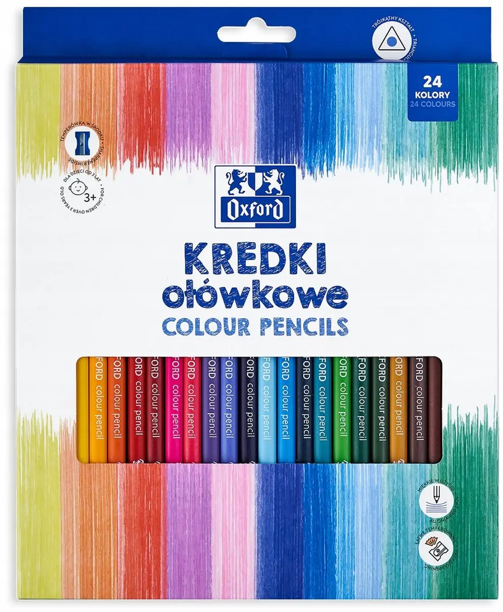 Oxford Kleurpotloden 24 Kleuren met Puntenslijper