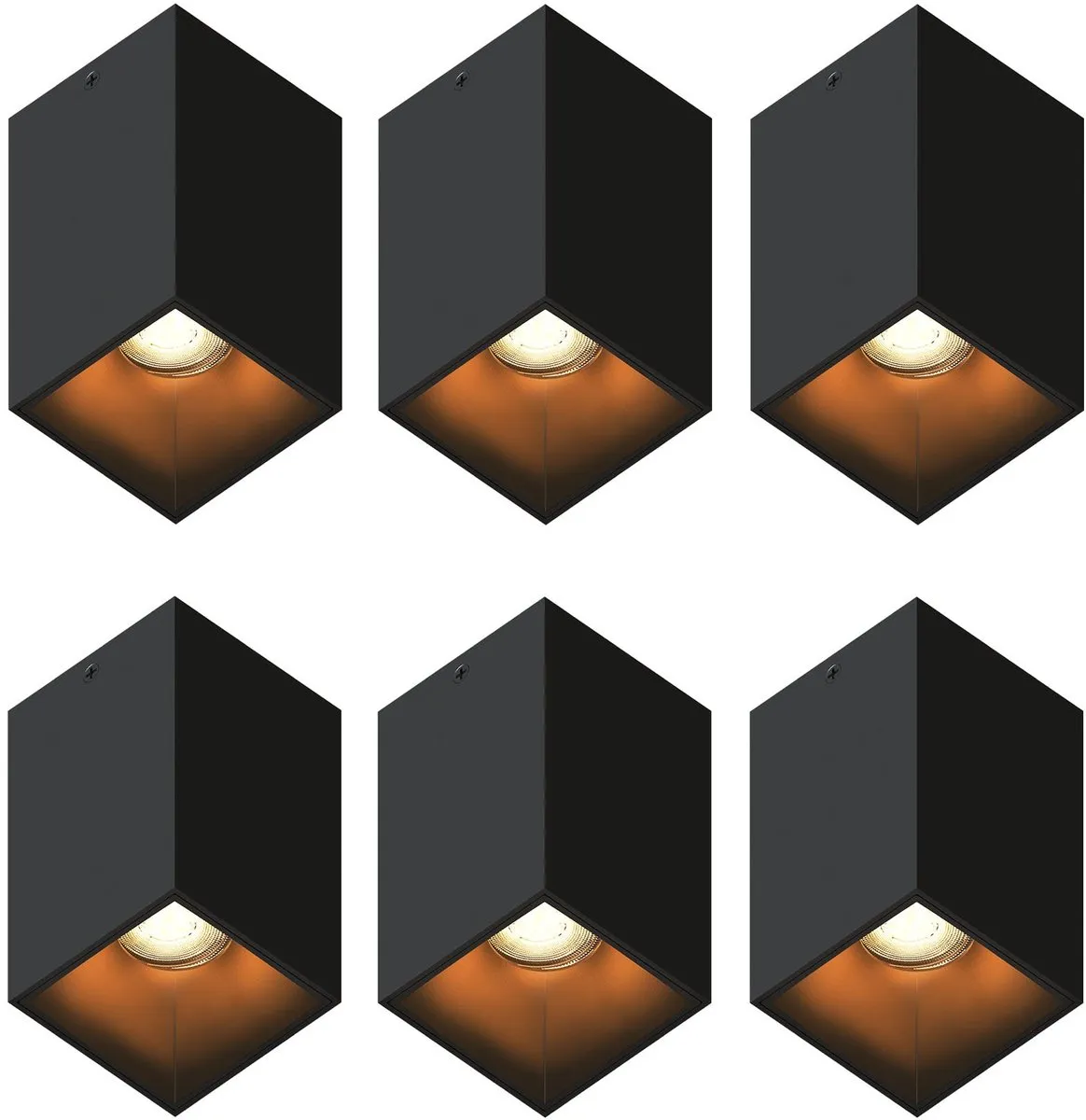 LEDVION 6x LED Opbouwspot Vierkant 80x80mm