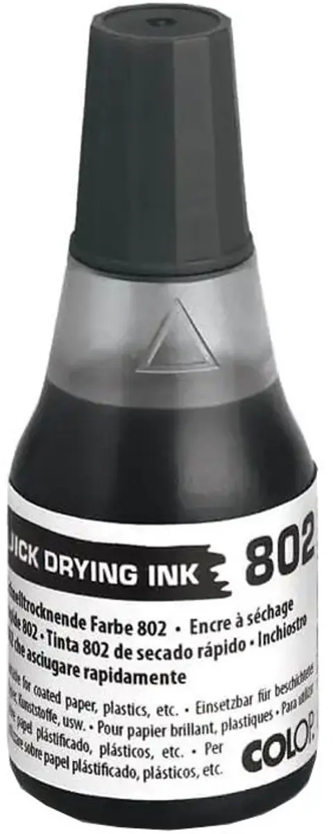 COLOP stempelinkt 802, sneldrogend, 25 ml, zwart