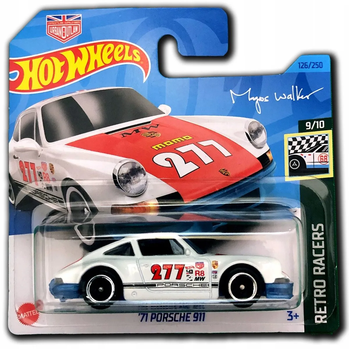 Hot Wheels '71 Porsche 911 HKH06 Nachtbranders Collectie - Rood/Wit