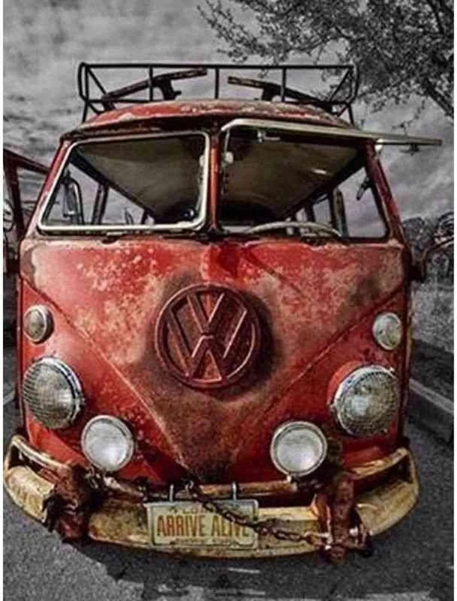 Volkswagen Diamond Painting Rode Bus