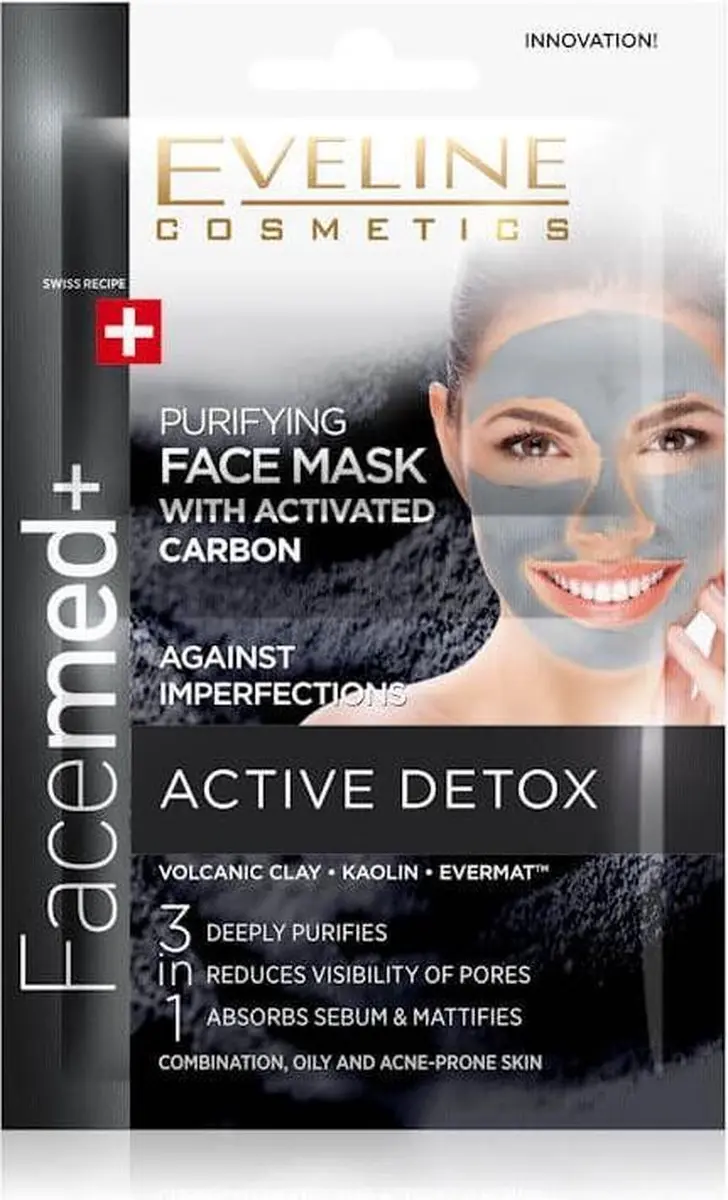 Eveline Cosmetics Facemed+ Purifying Face Mask With Activated Carbon 3in1