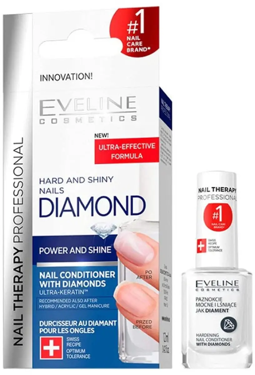 Eveline Cosmetics Nail Enhancer With Diamond Powder And Platinum Now With New Ha