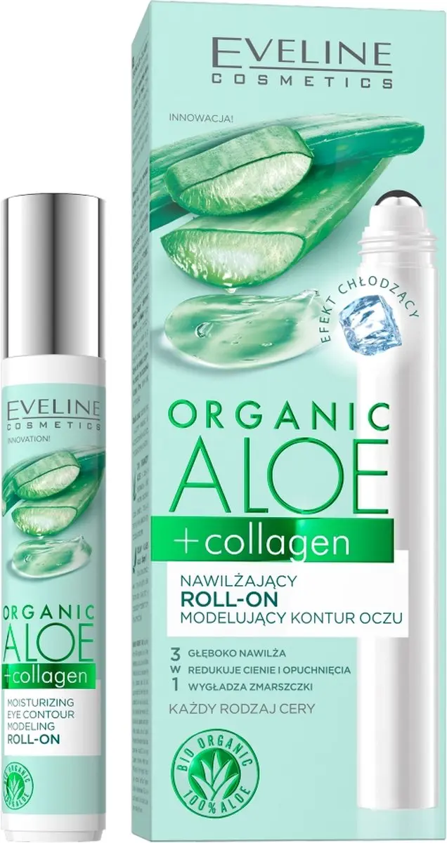 Biologische Aloë + Collageen hydraterende oogcontour roll-on 15ml