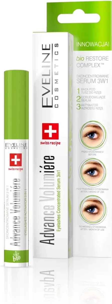 Eveline Cosmetics Advance Volumiere Eyelashes Activator Wimperserum 3in1 10ml.