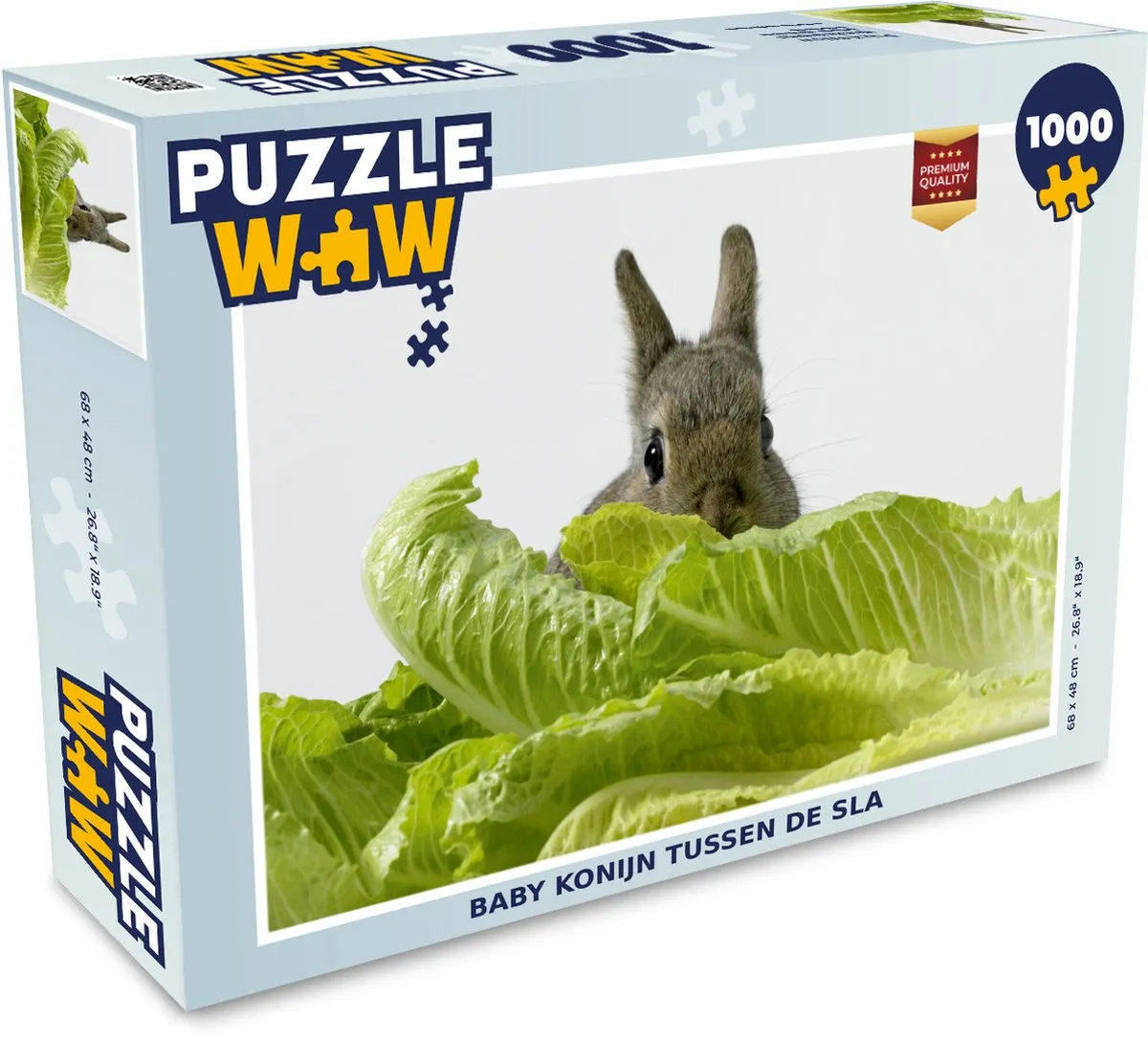PuzzleWow Konijn Sla Huisdier Legpuzzel 1000 Stuks - Multicolor