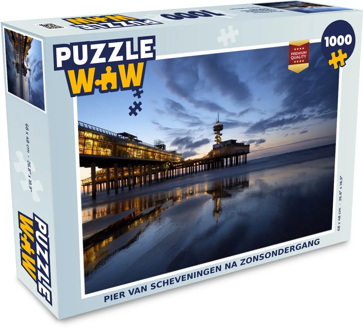 PuzzleWow Pier van Scheveningen na Zonsondergang - Legpuzzel 1000 Stuks - Multicolor