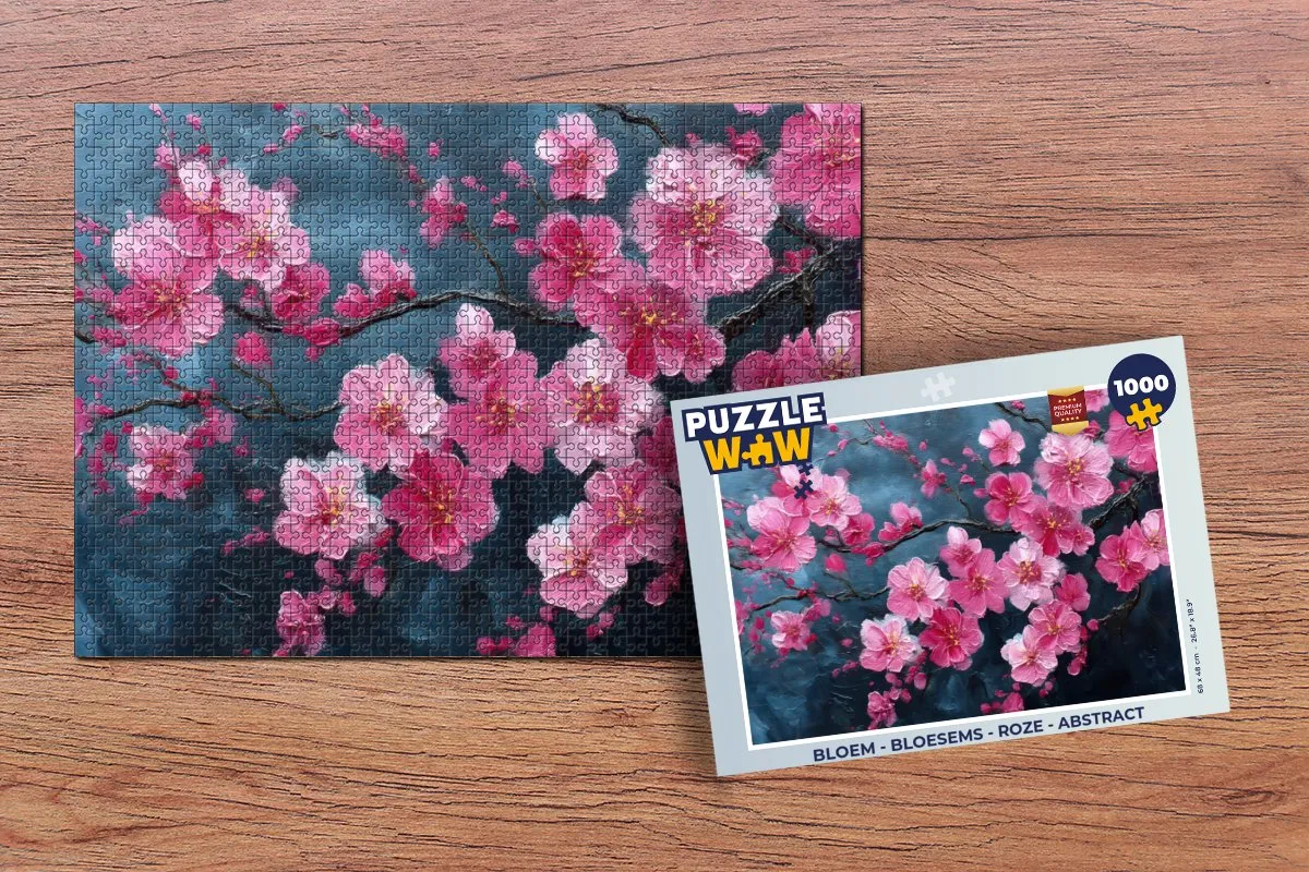 PuzzleWow Bloem - Roze Abstract Legpuzzel 1000 Stuks