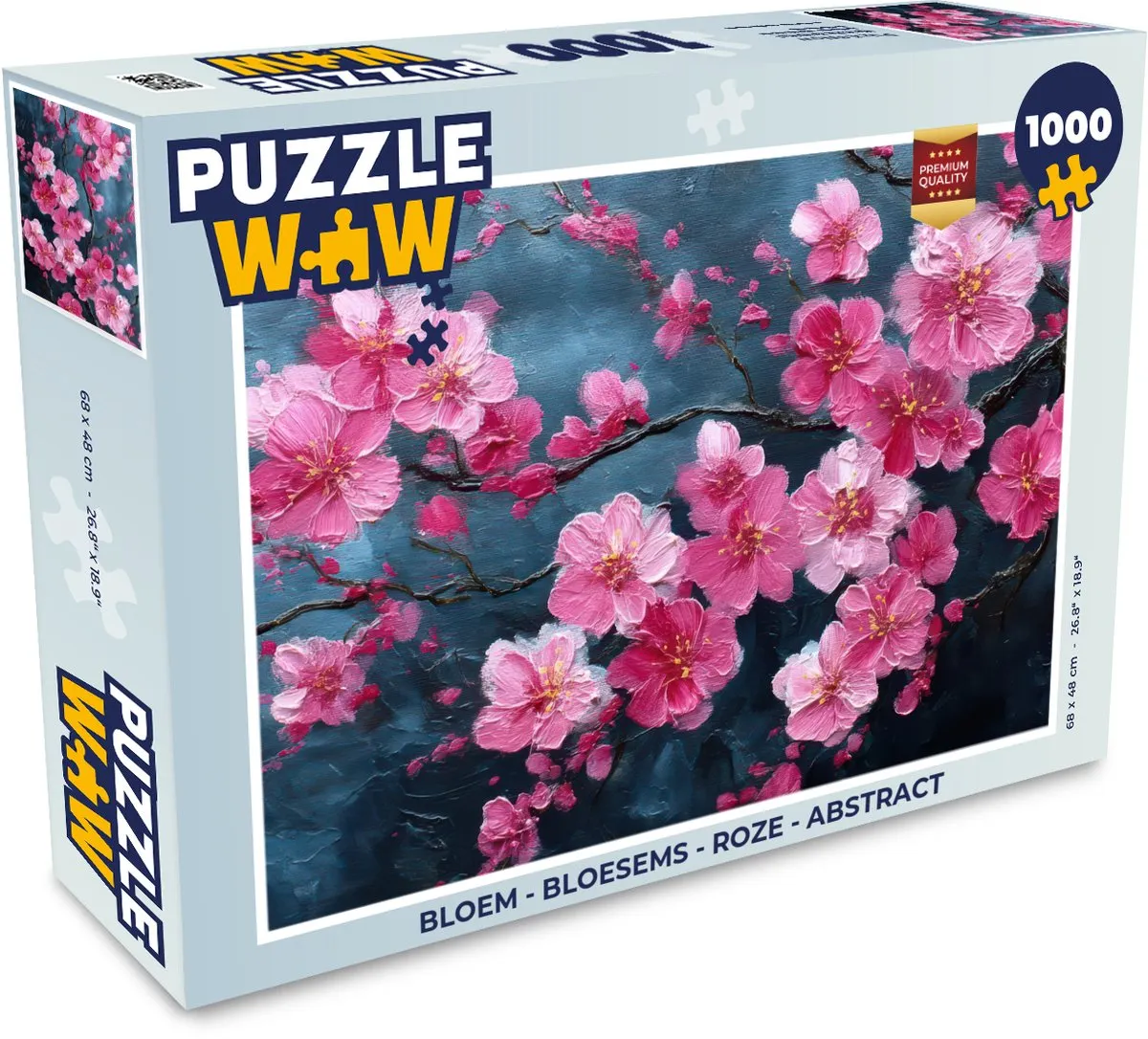 PuzzleWow Bloem - Roze Abstract Legpuzzel 1000 Stuks