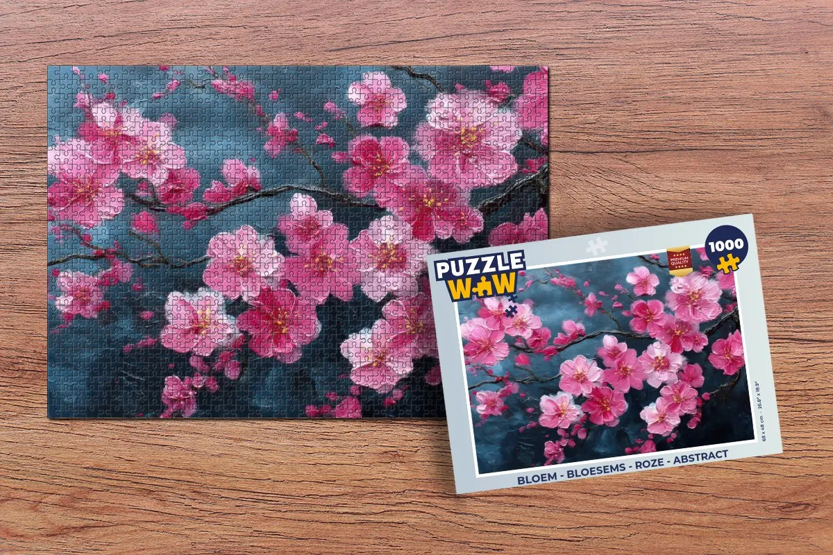 PuzzleWow Bloem - Roze Abstract Legpuzzel 1000 Stuks