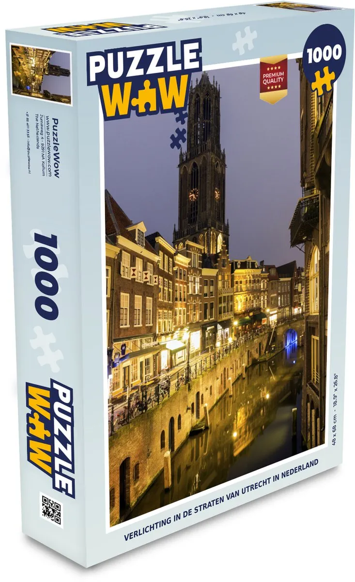 PuzzleWow Utrecht Water & Licht Legpuzzel 1000 Stuks - Multicolor