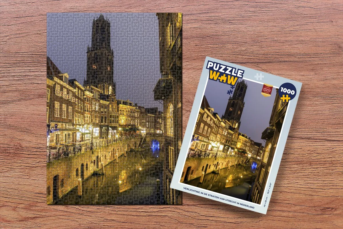 PuzzleWow Utrecht Water & Licht Legpuzzel 1000 Stuks - Multicolor