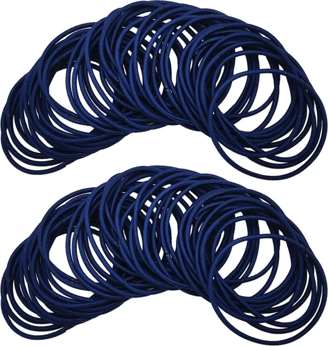 100 Donkerblauwe Haarelastiekjes