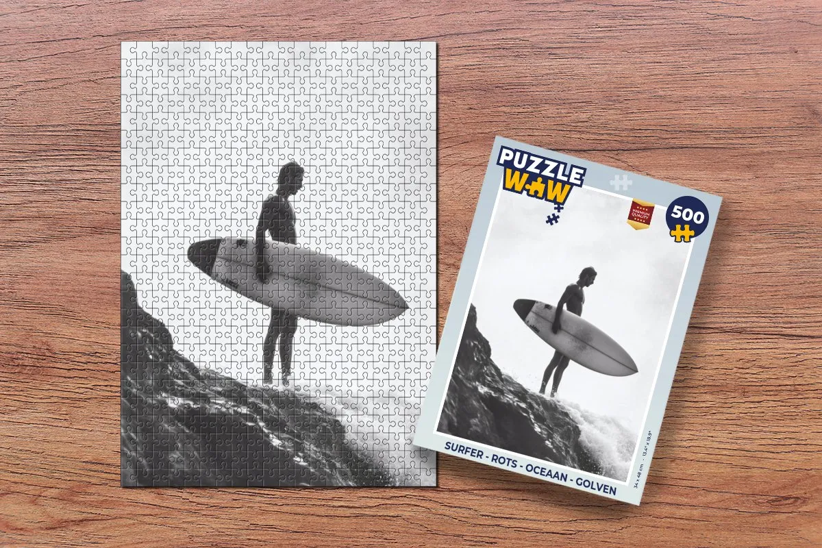 PuzzleWow Surfer Rots Oceaan Legpuzzel 500 Stuks - MPN 8721374602837
