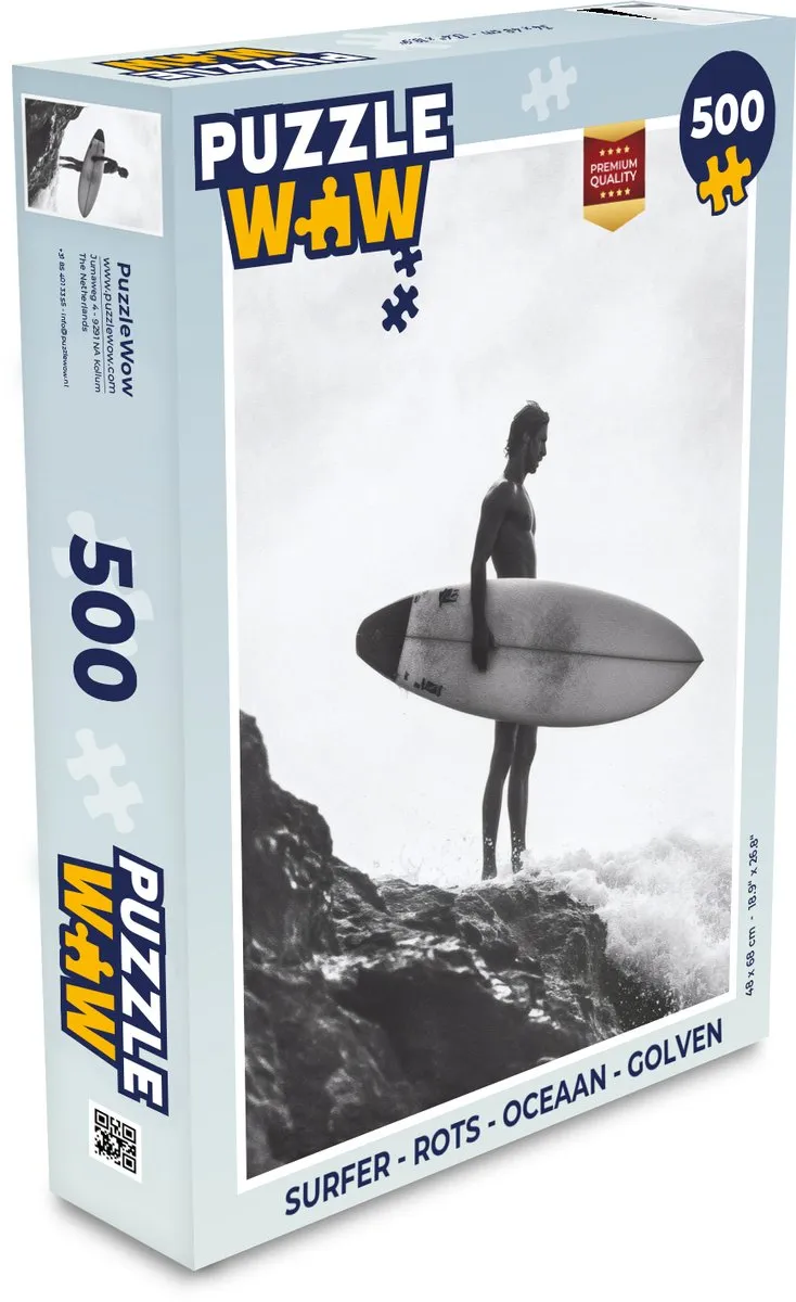 PuzzleWow Surfer Rots Oceaan Legpuzzel 500 Stuks - MPN 8721374602837