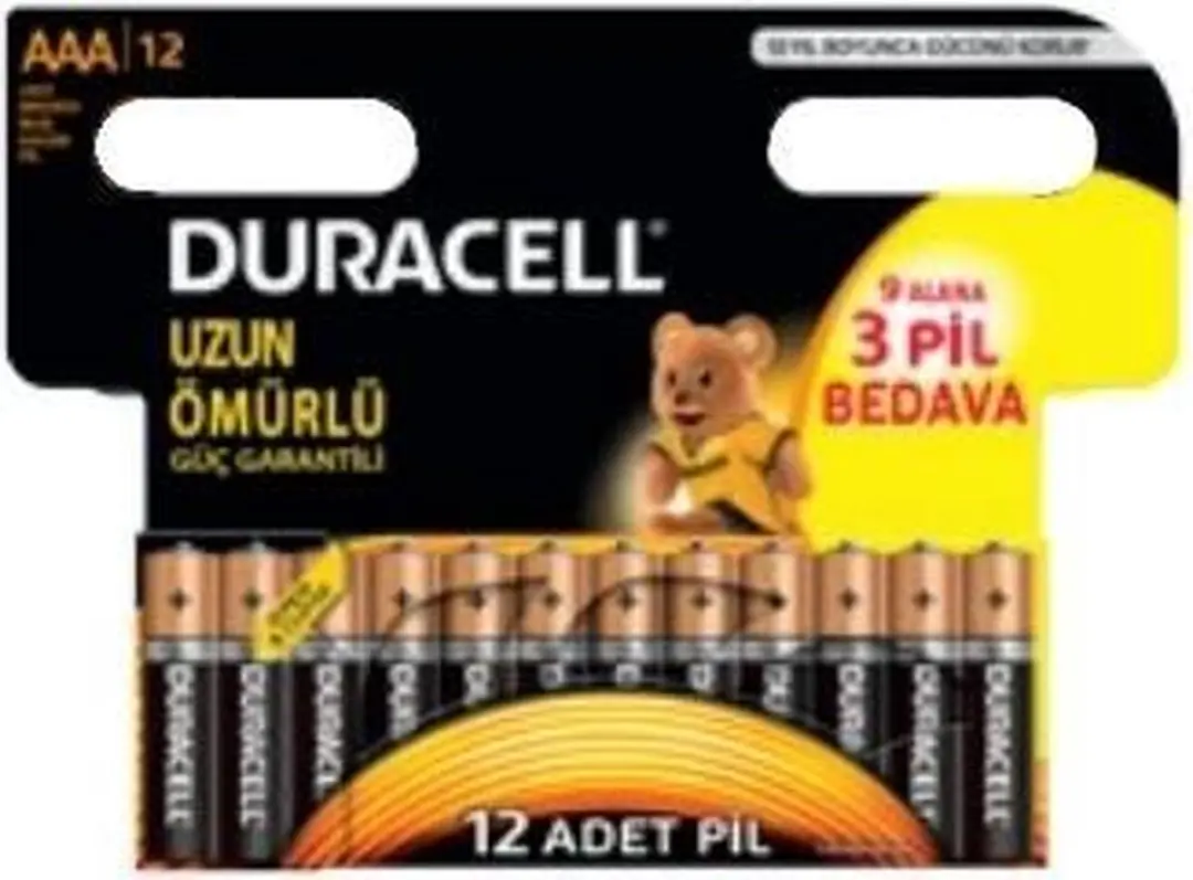 Duracell AAA Alkaline Batterijen 1,5V - 12 Stuks
