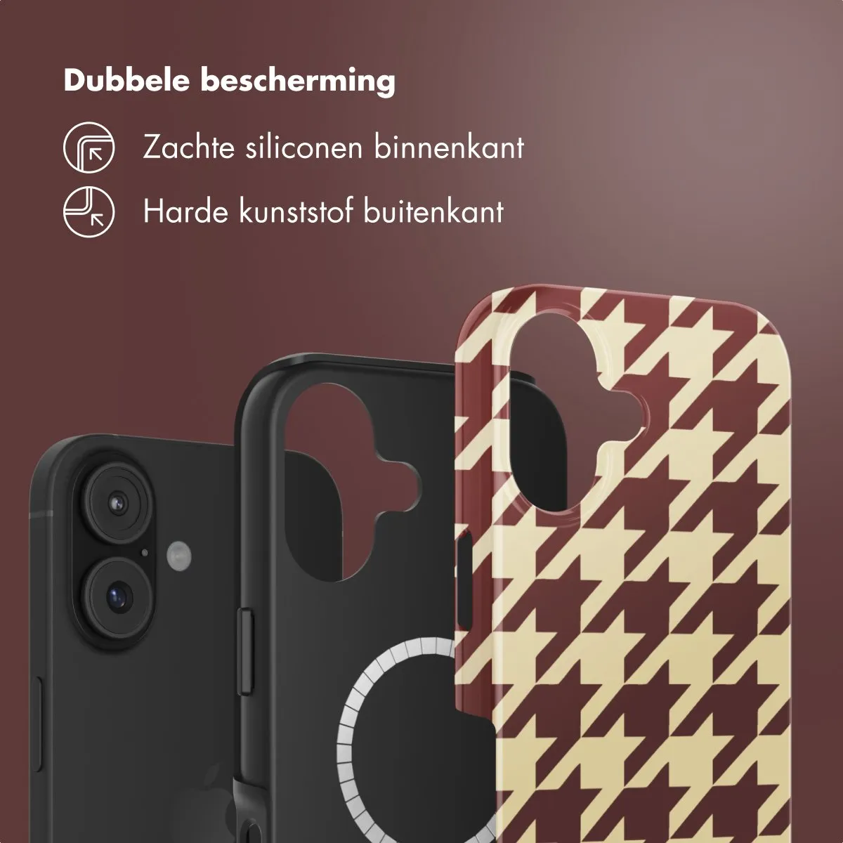 Selencia Hoesje iPhone 17 Pied-de-Poule - MagSafe