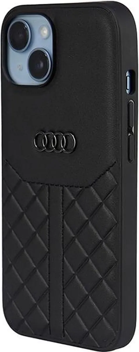 Audi Genuine Leather Back Case - iPhone 14 - Zwart
