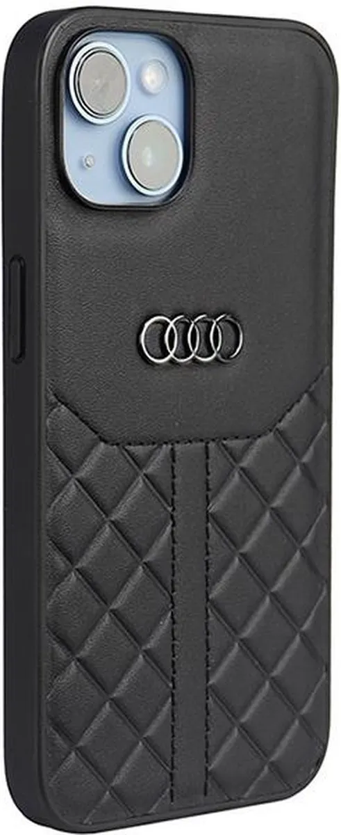Audi Genuine Leather Back Case - iPhone 14 - Zwart