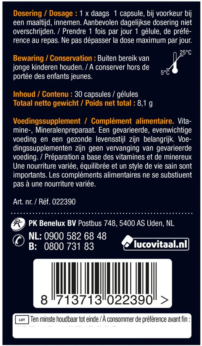 Lucovitaal Ogen Voedingssupplement 30 Capsules - afbeelding 6 van 6
