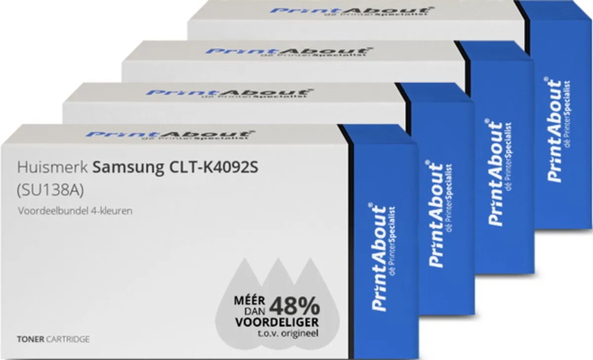 PrintAbout CLT-K4092S-PA2 Toner - 4 Kleuren - 1.250 Pagina's