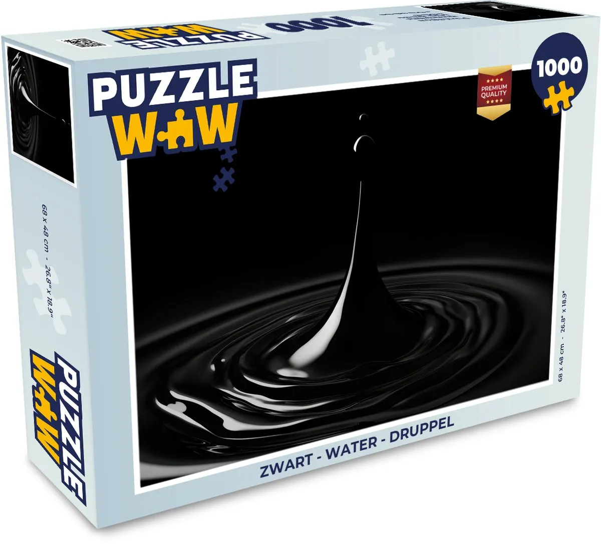 PuzzleWow Legpuzzel 1000 Stuks - Druppel Zwart