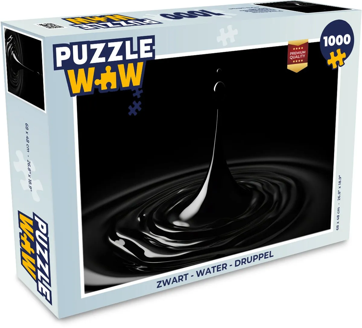 PuzzleWow Legpuzzel 1000 Stuks - Druppel Zwart