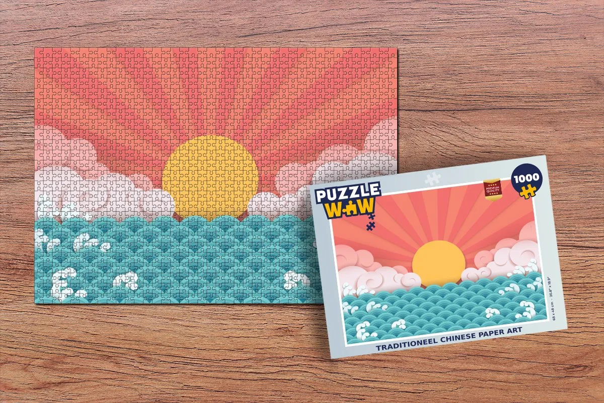 PuzzleWow Traditioneel Chinese Paper Art Legpuzzel 1000 Stuks - Multicolor