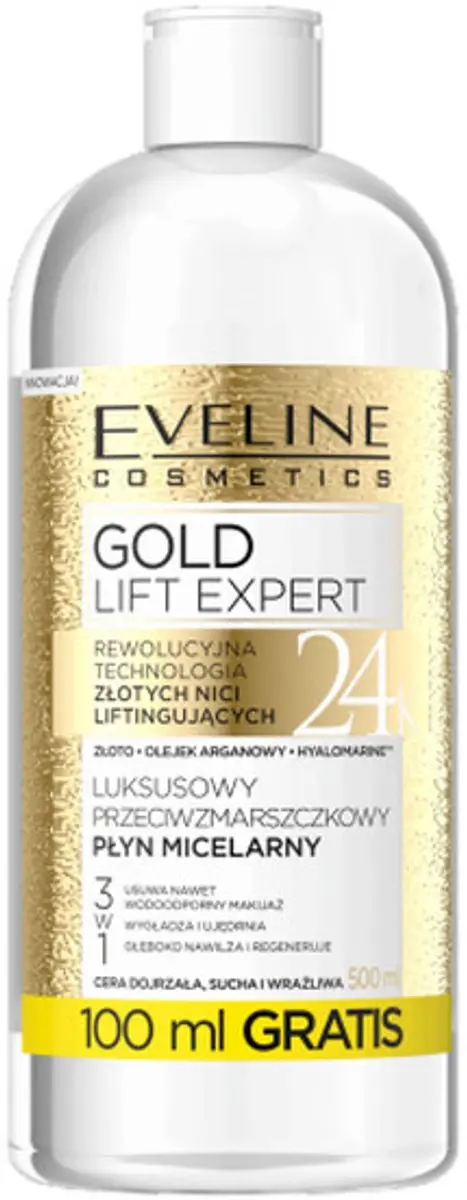 Eveline Cosmetics Gold Lift Expert Micellair Water 500ml - afbeelding 6 van 6