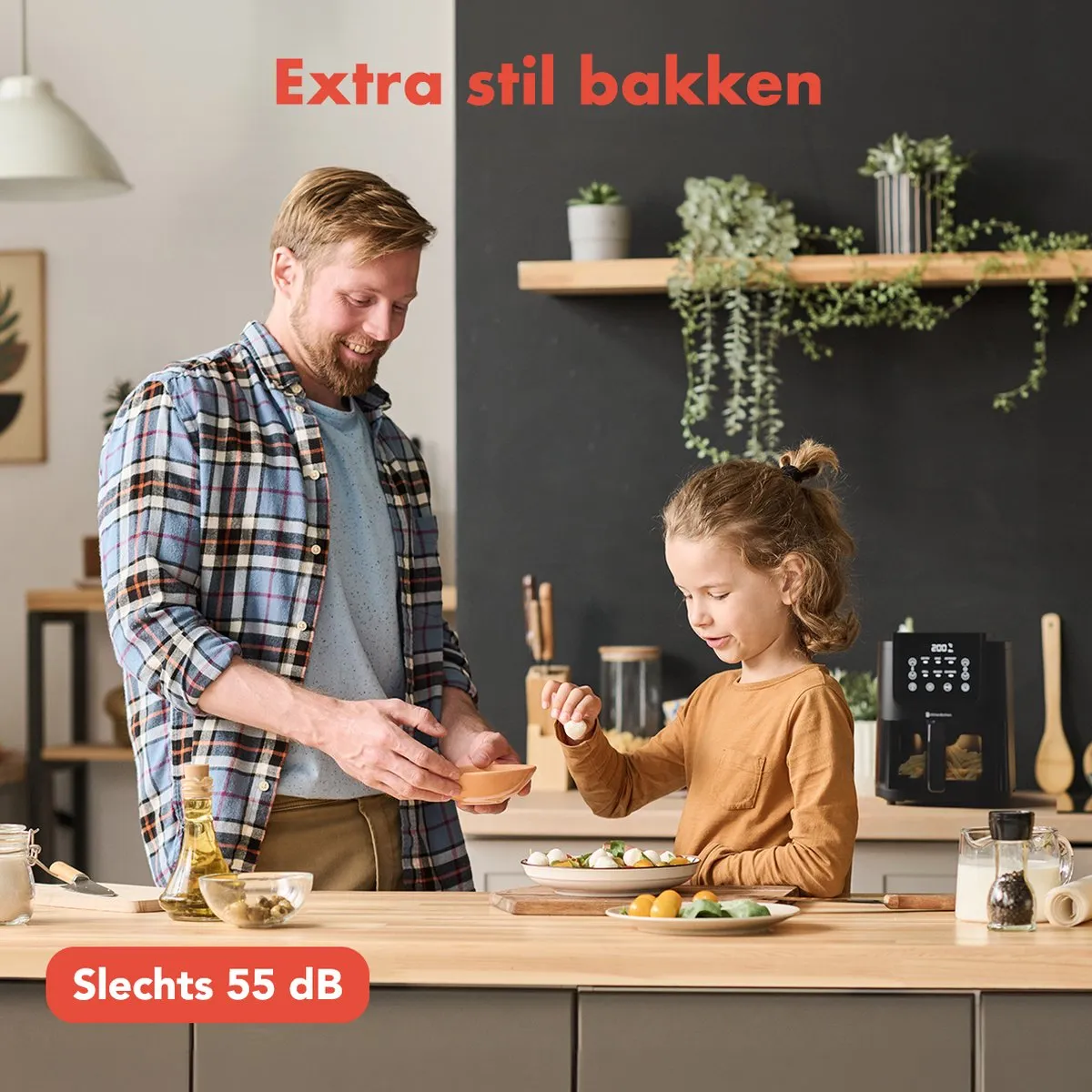 KitchenBrothers Airfryer XL 1500W 5L - Zwart