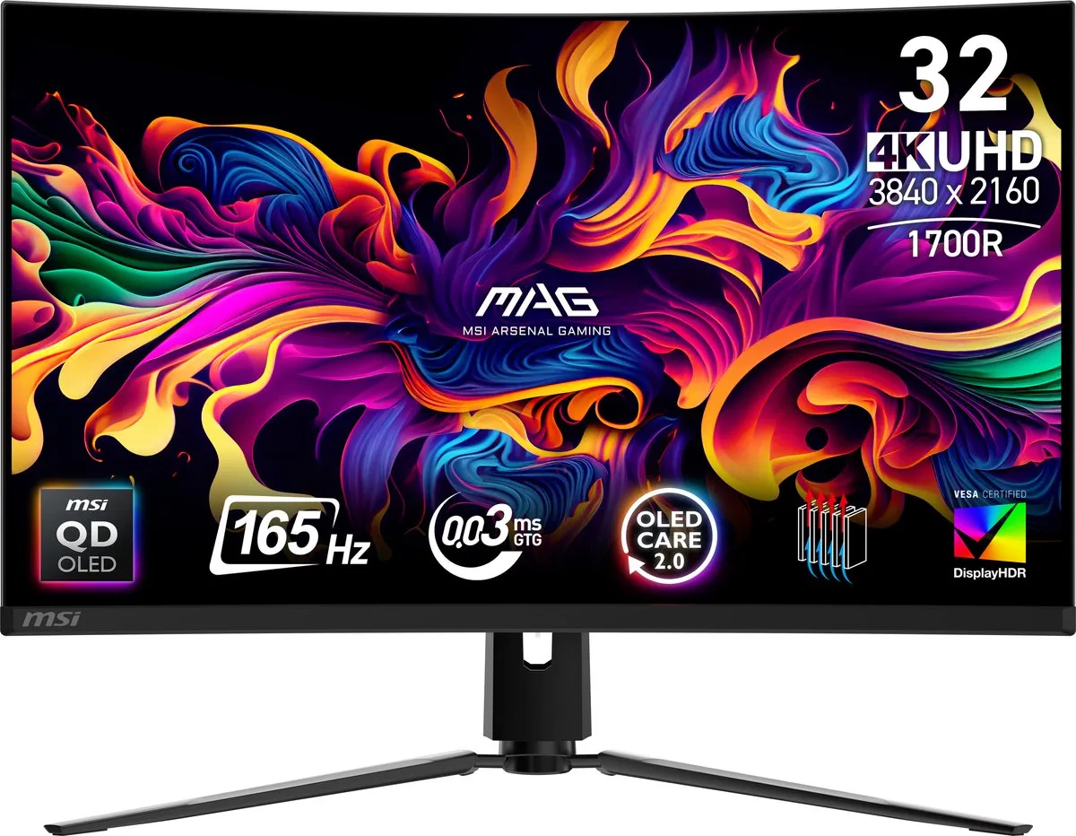 MSI MAG 321CUP QD-OLED Gaming Monitor 4K Curved 165Hz