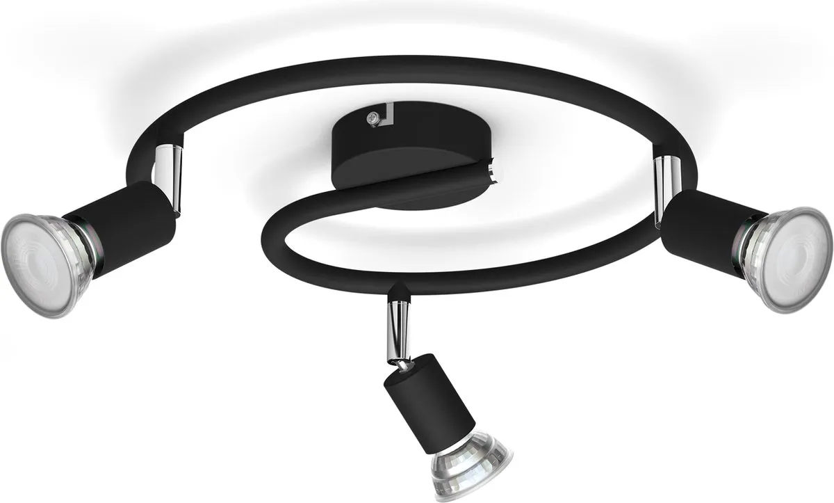 Philips Limbali Opbouwspot 3x4.6W Warmwit GU10 - Zwart