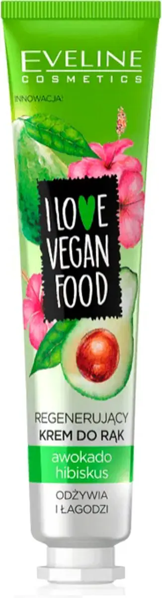 Eveline Cosmetics I Love Vegan Food Regenerating Hand Cream Avocado & Hibiskus 5