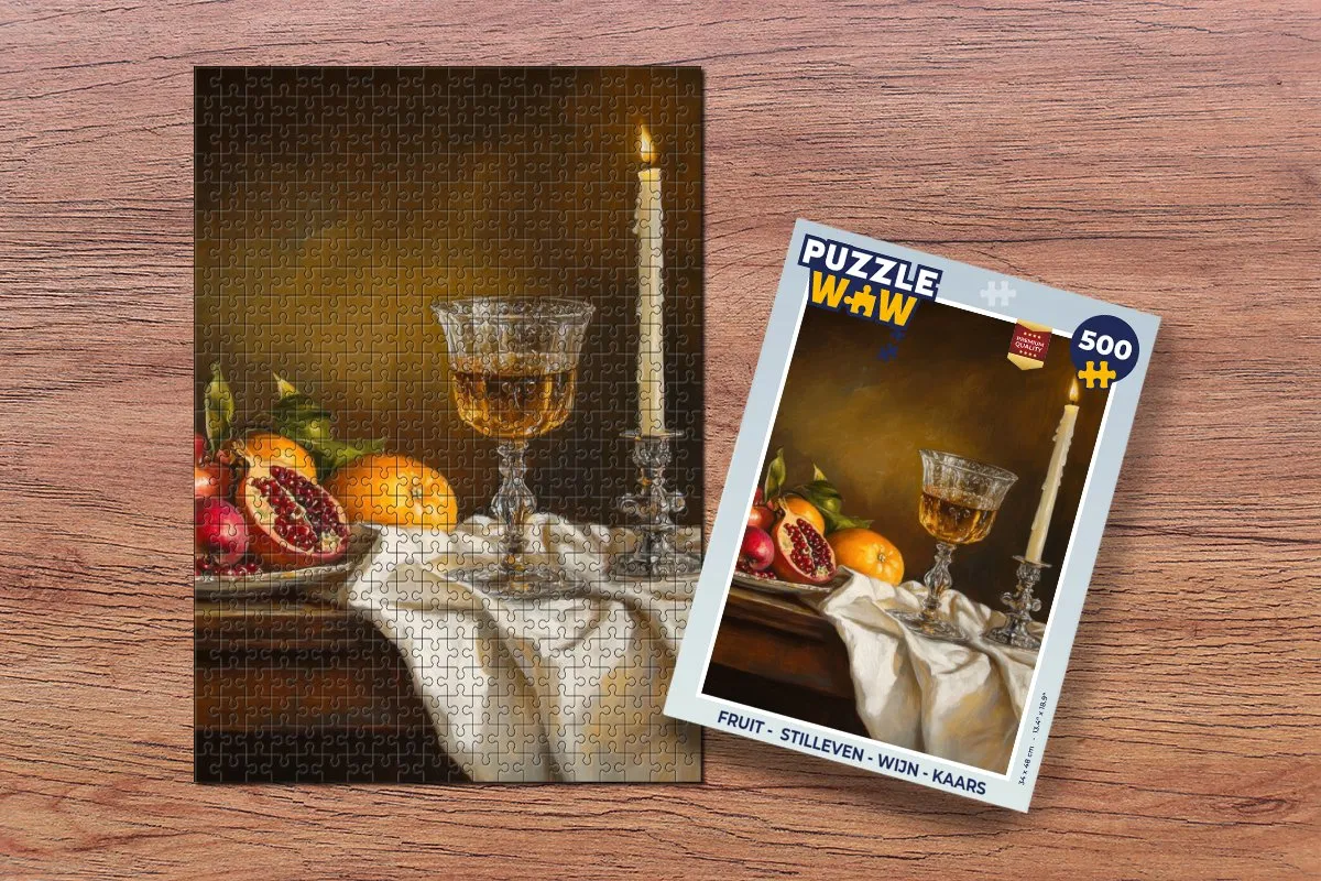 PuzzleWow Fruit Stilleven Legpuzzel 500 Stuks - Kaars - MPN 8721169403687