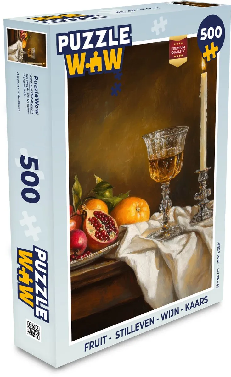 PuzzleWow Fruit Stilleven Legpuzzel 500 Stuks - Kaars - MPN 8721169403687