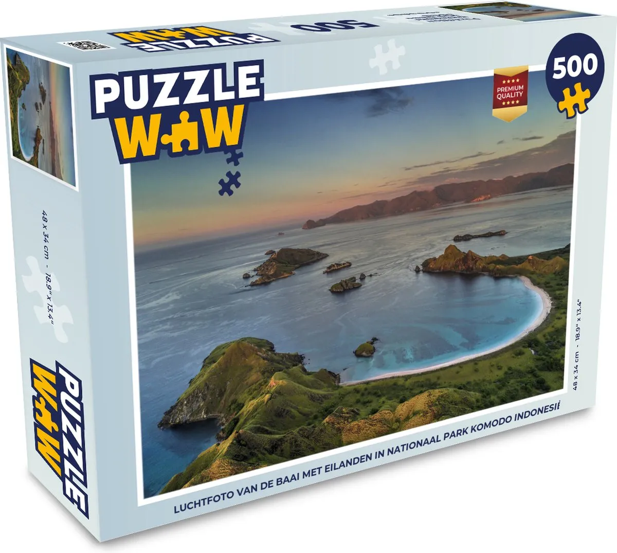 PuzzleWow Legpuzzel Komodo Indonesië 500 Stuks - Multicolor