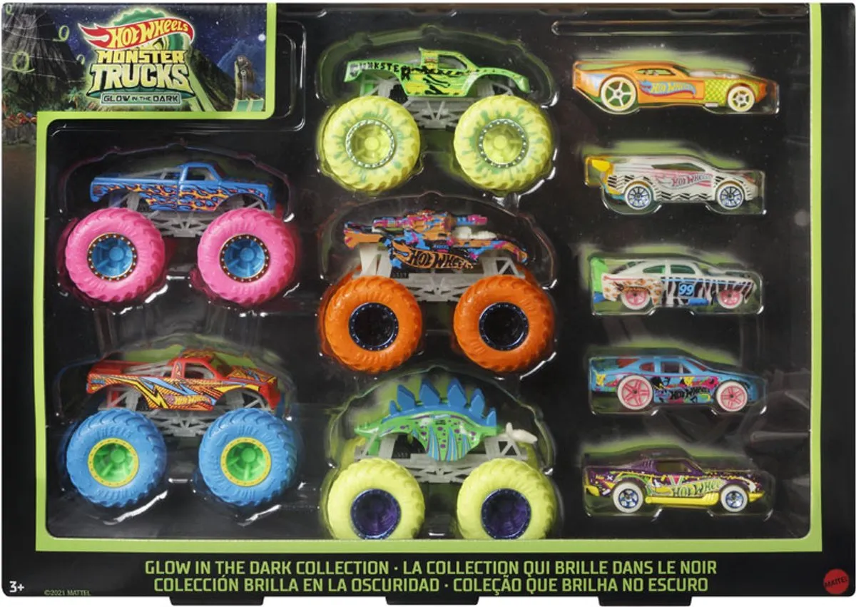 Hot Wheels Monster Trucks HCB57 - 10 Stuks - Lichtgevend