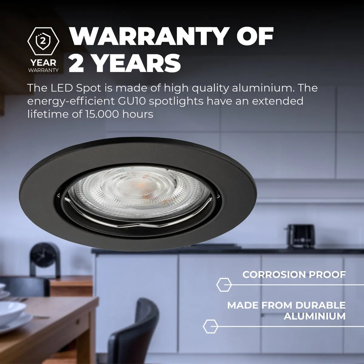 Ledvion 6X Inbouwspot Amsterdam 3W - 6 Stuks - Zwart