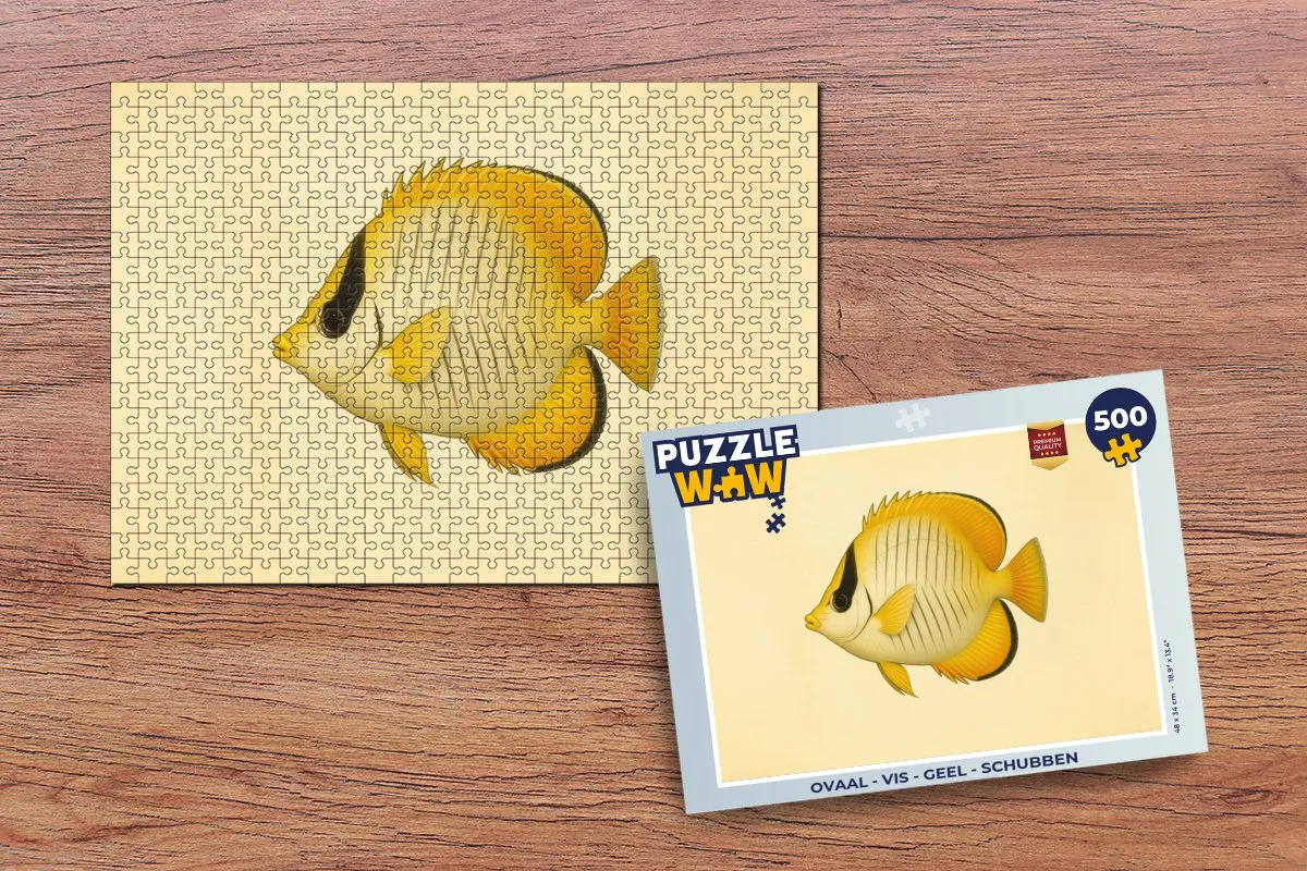 PuzzleWow Vis Puzzel 500 Stuks - Ovaal Geel