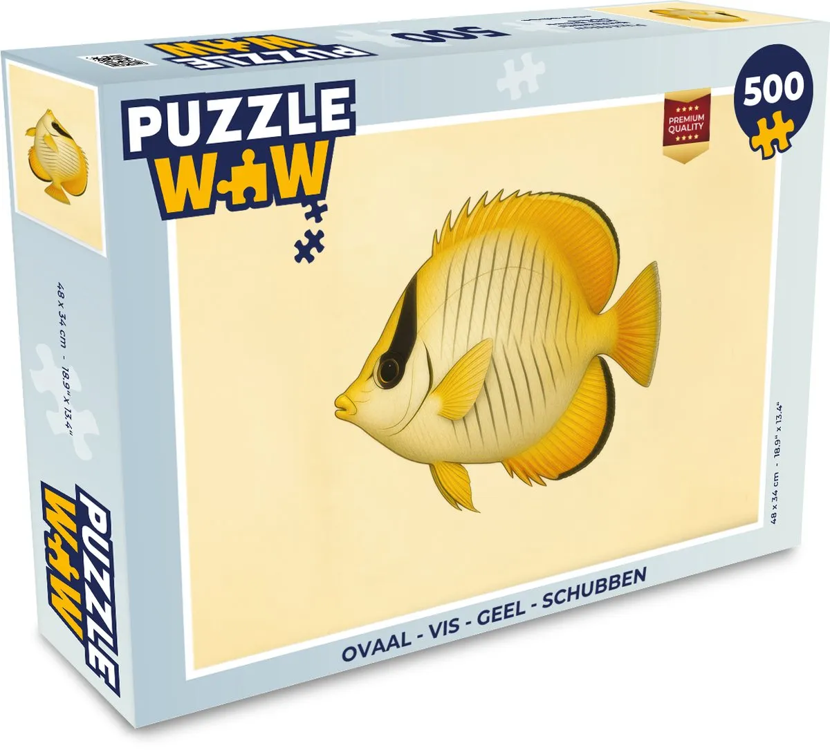 PuzzleWow Vis Puzzel 500 Stuks - Ovaal Geel