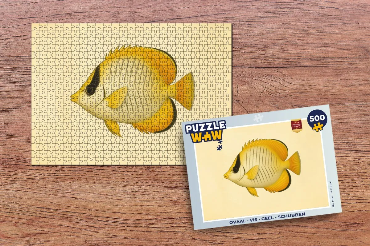 PuzzleWow Vis Puzzel 500 Stuks - Ovaal Geel