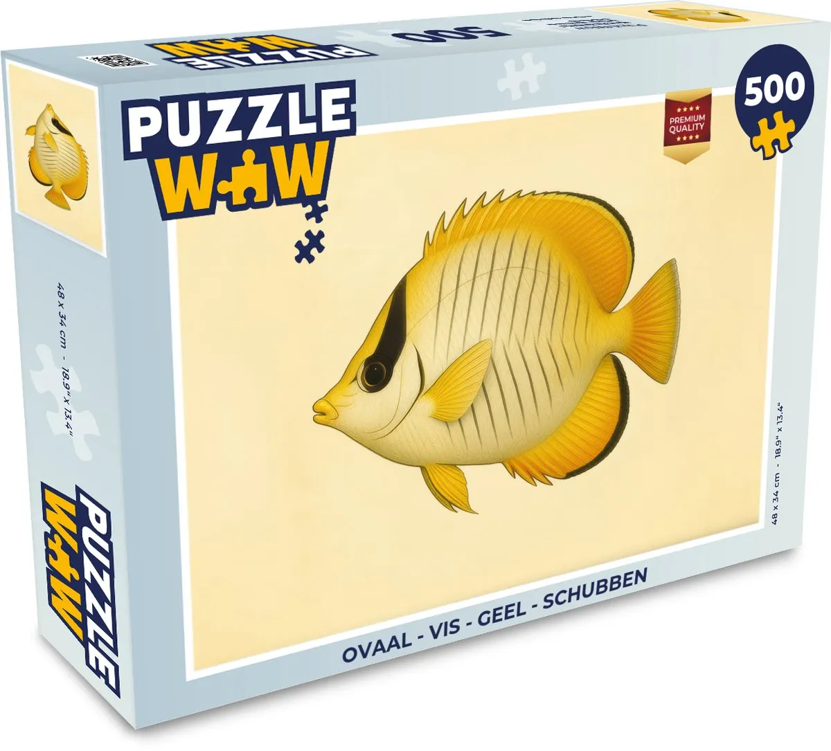 PuzzleWow Vis Puzzel 500 Stuks - Ovaal Geel