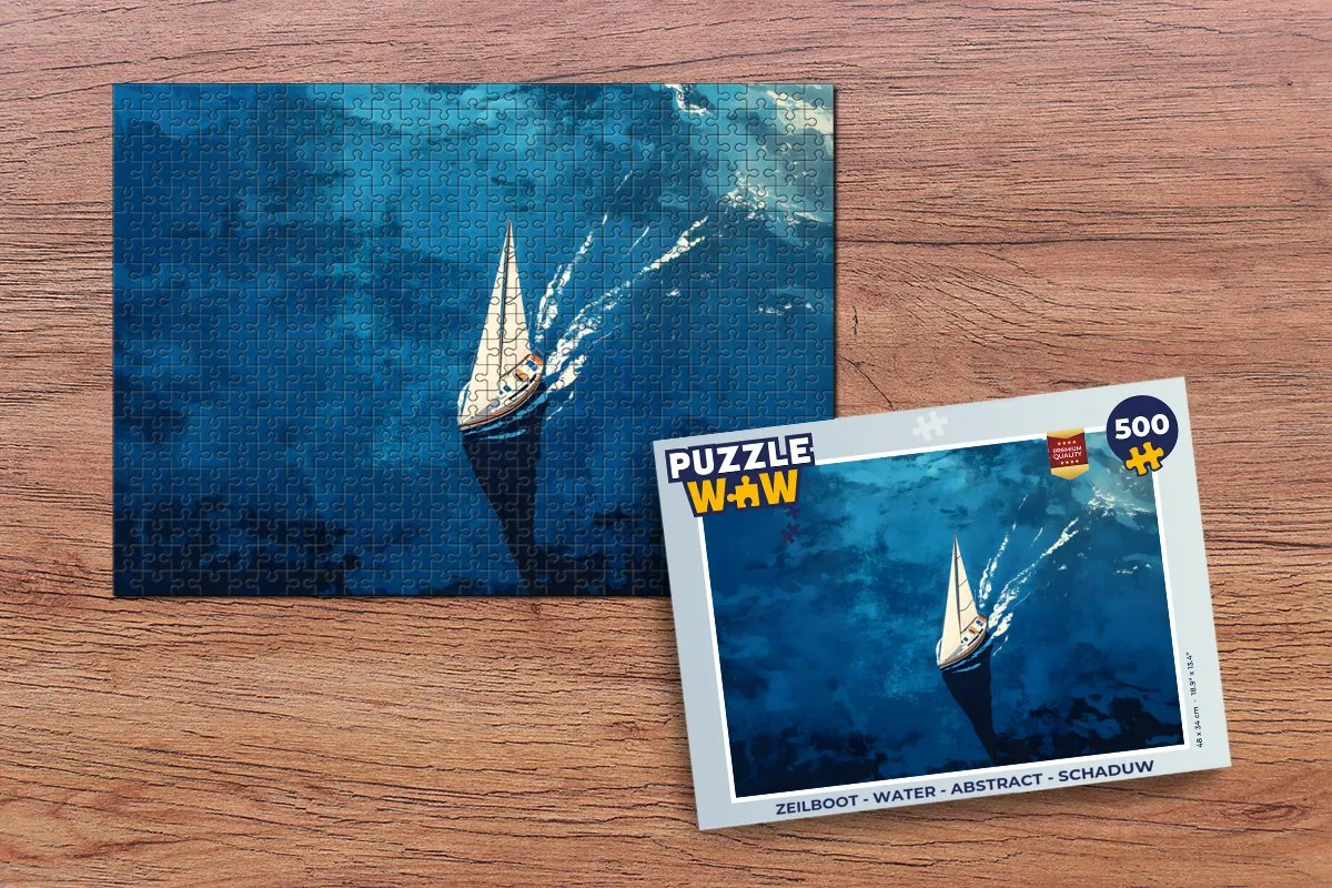 PuzzleWow Zeilboot Legpuzzel 500 Stuks - Abstract Schaduw