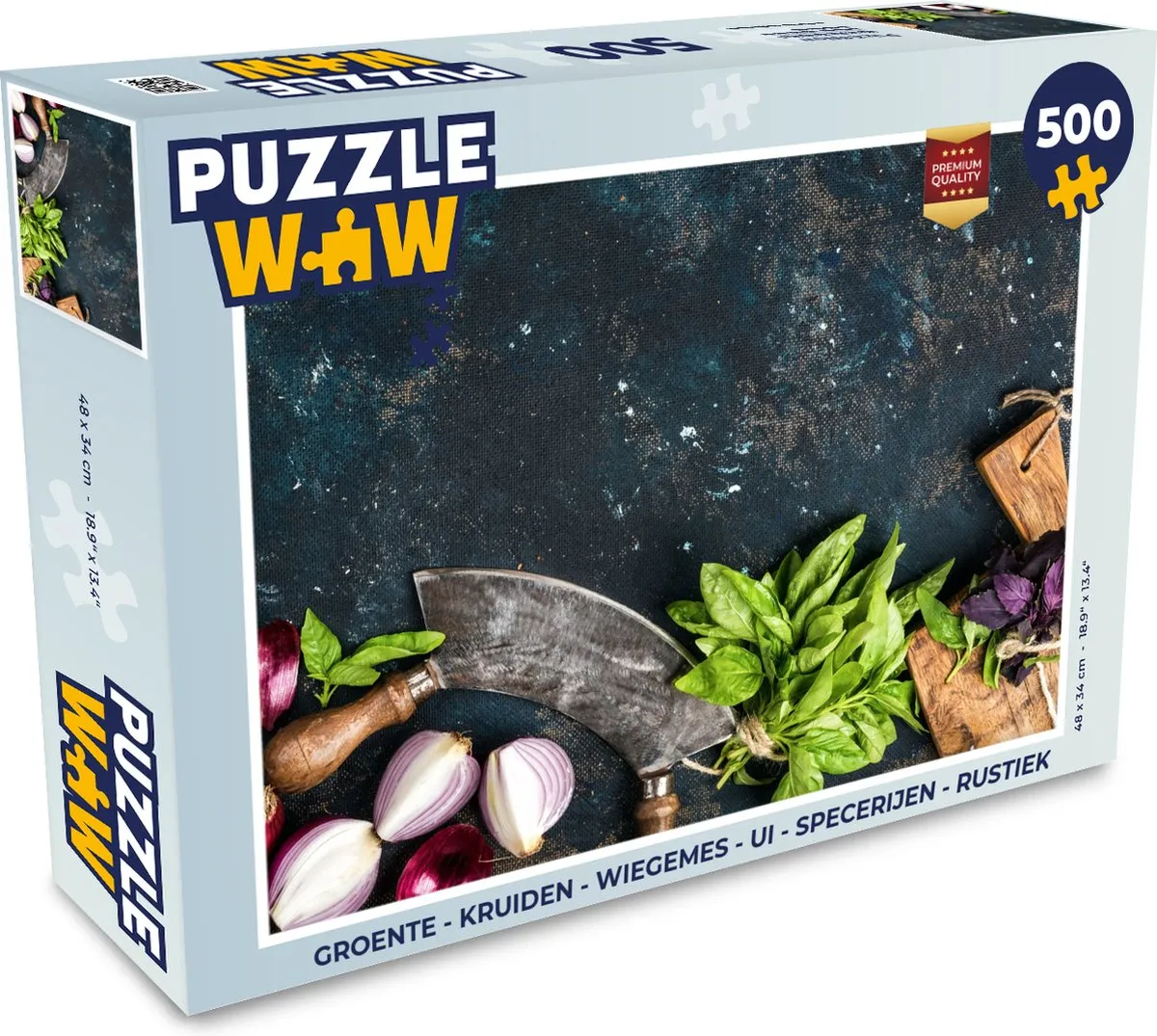 PuzzleWow Rustiek Groente Kruiden Wiegemes Legpuzzel 500 Stuks - Multicolor