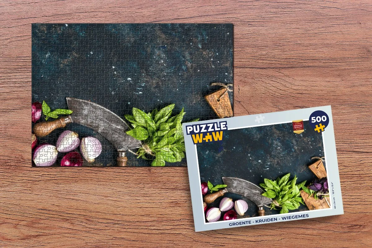 PuzzleWow Rustiek Groente Kruiden Wiegemes Legpuzzel 500 Stuks - Multicolor