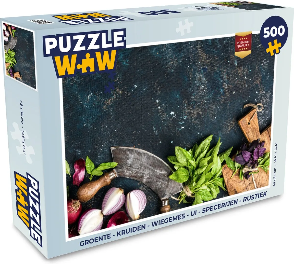 PuzzleWow Rustiek Groente Kruiden Wiegemes Legpuzzel 500 Stuks - Multicolor