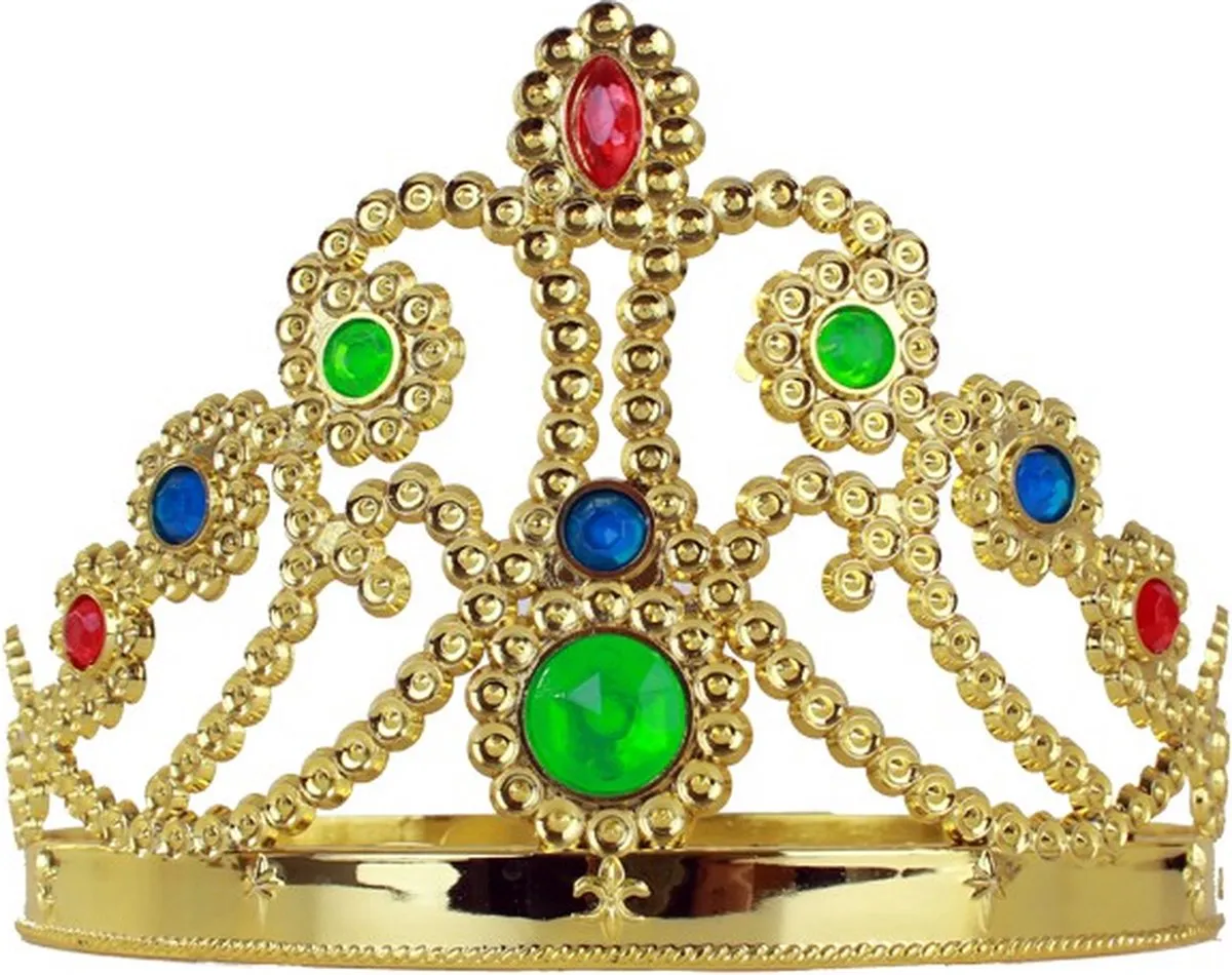 K3 Regenboogjurkje 134 - met gouden kroontje